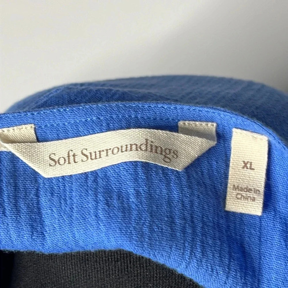 Soft Surroundings Women Gauzy Blue Tiered Blouse Size XL - Picture 8 of 9
